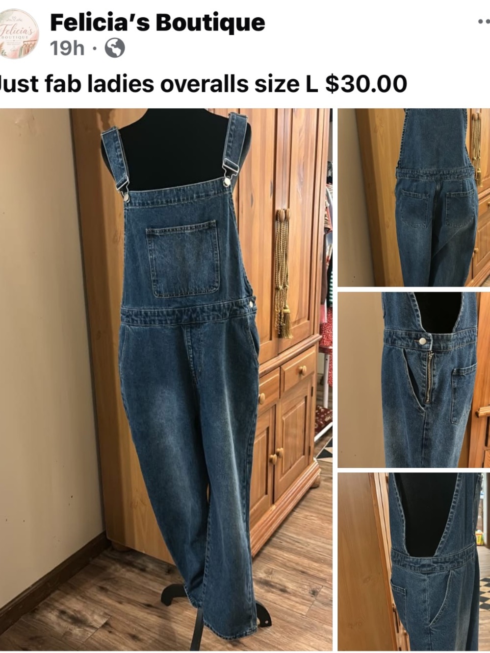 JustFab Blue Denim Overalls Relaxed Fit Women's Jumpsuit